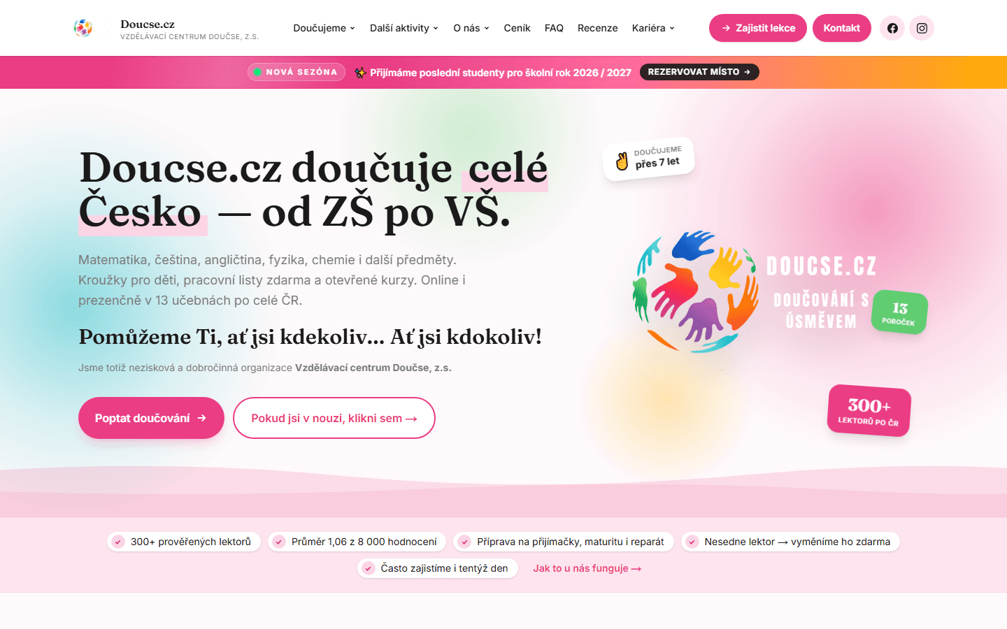 Náhled webu Doučse.cz